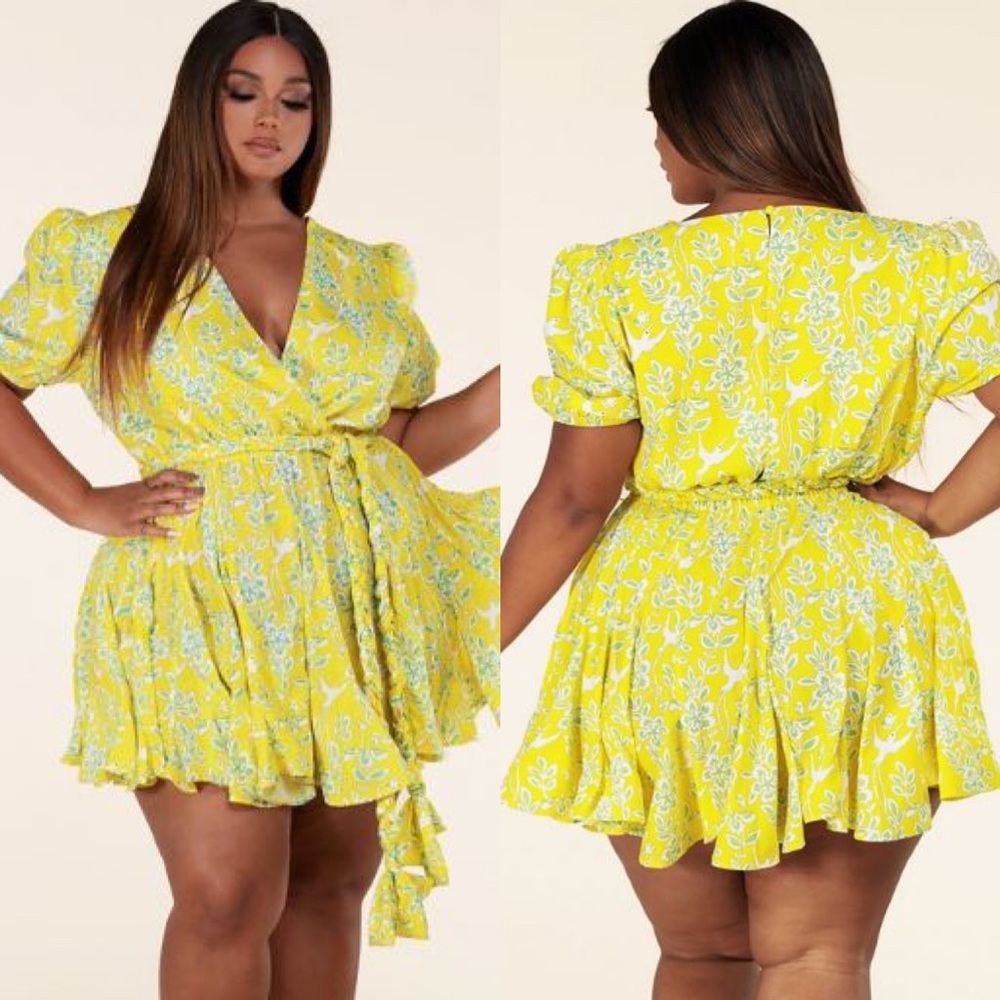 Plus Size Yellow Dress 👗